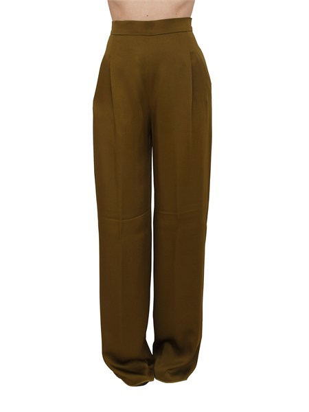 pantaloni msecono max mara studio in misto viscosa verde msecono
