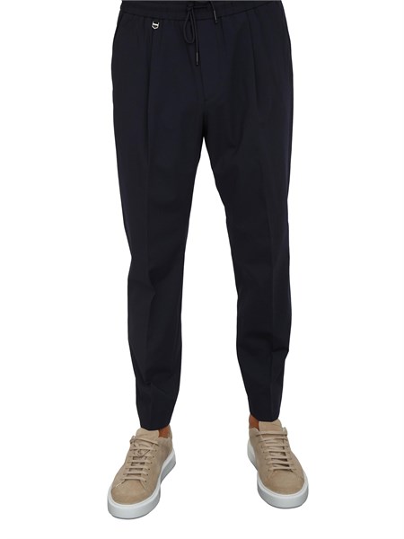 pantaloni neil antony morato regular fit in misto viscosa elastica blu mmtr00744fa600288