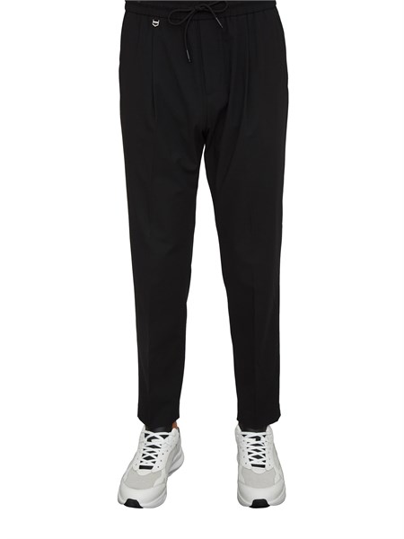 pantaloni neil antony morato regular fit in misto viscosa elastica nera mmtr00744fa600288