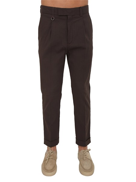 pantaloni paolo pecora in cotone marrone b1270189