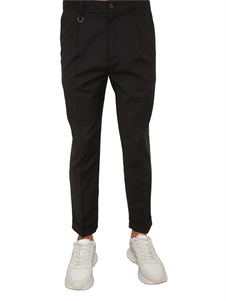 pantaloni paolo pecora in gabardina smerigliata nera b1263078