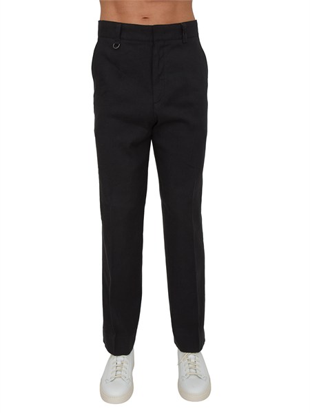 pantaloni paolo pecora in lino e viscosa neri b0733632