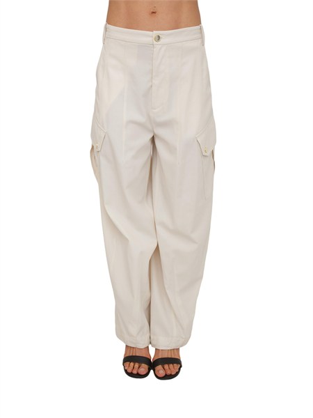 pantaloni rosalin pinko in twill di puro cotone avorio rosalina2er