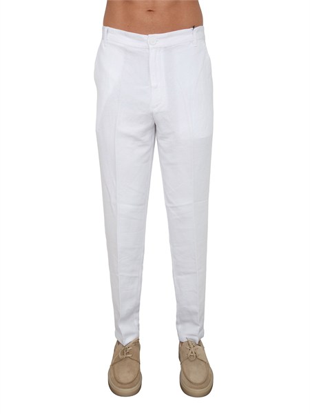 pantaloni uomo armani exchange in lino bianco 8nzp15znfnz