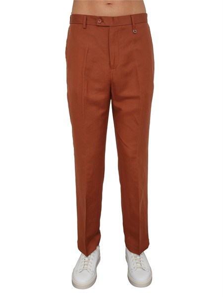 pantaloni uomo evan antony morato in misto lino e viscosa ruggine mmtr00791fa900135
