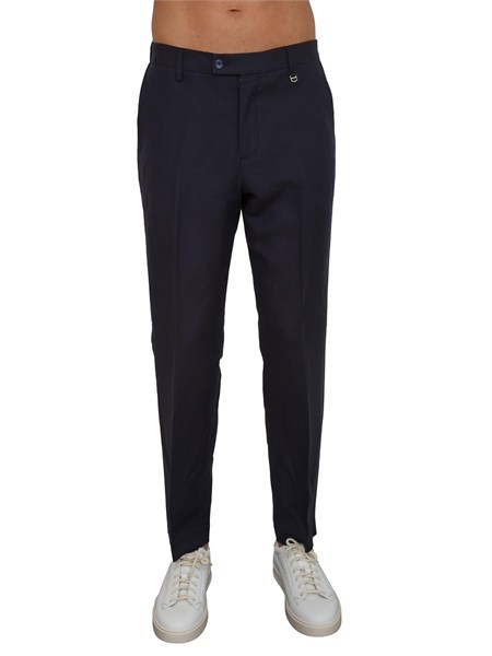 pantaloni uomo julian antony morato in misto lino viscosa blu mmts00073fa900135