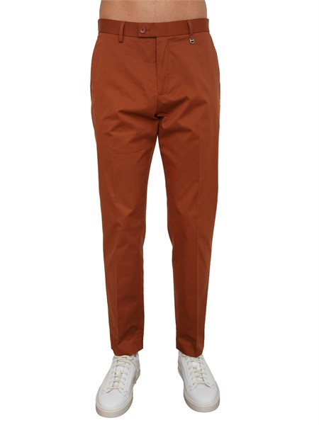pantaloni uomo julian antony morato in twill di cotone e lyocell ruggine mmts00073fa800211