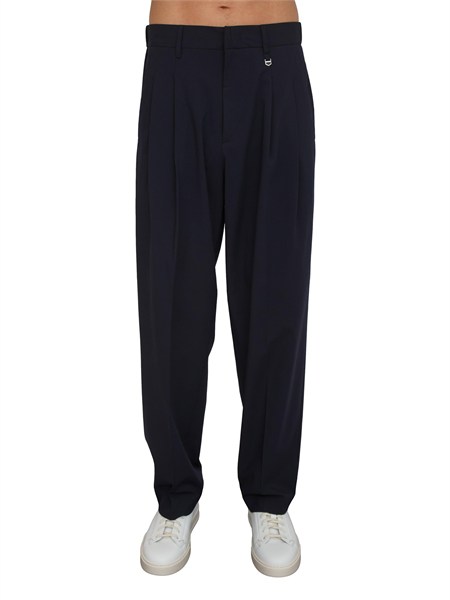 pantaloni uomo leon antony morato in misto viscosa blu mmtr00779fa600288