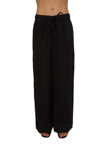 pantaloni uomo marella in puro lino nero mlsuomo