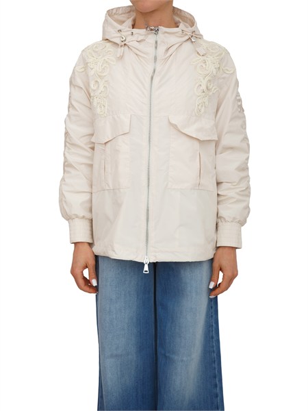 parka leggero ermanno firenze in taffeta avorio cipria d006apeu3