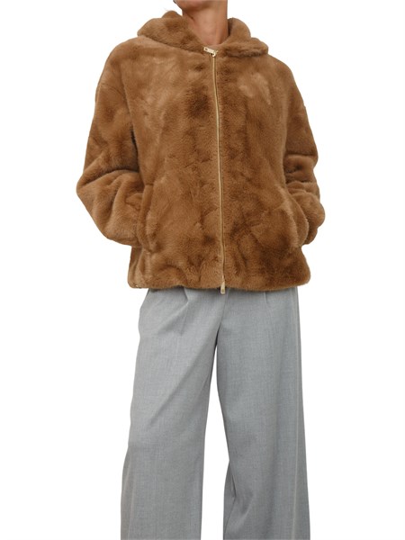 pelliccia donna fracomina cammello fr25wc4004o44501