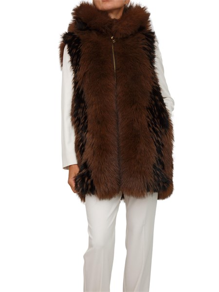 pelliccia donna fracomina marrone fr25wc4006o44501