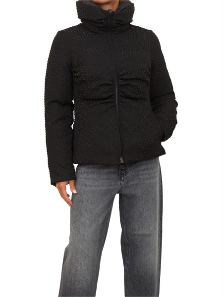 piumino corto full strass pinko in tessuto nero nitaa2zf