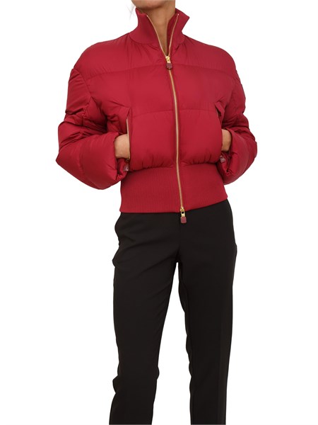 piumino cropped elisabetta franchi in tessuto bordeaux pi85d56e3