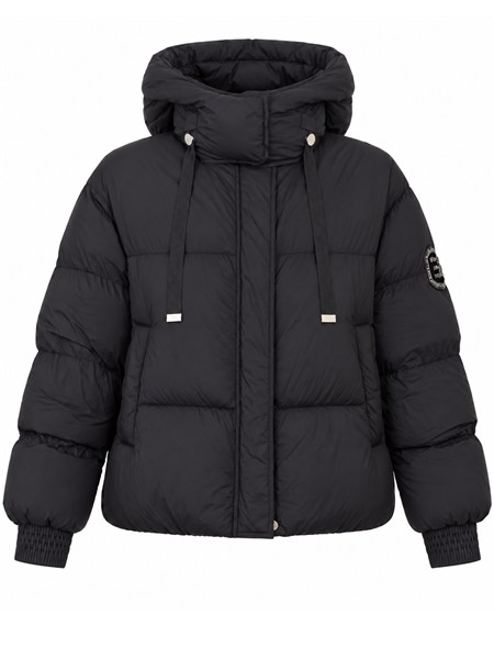 piumino ermanno firenze in nylon nero pizzo sul fondo a011ex0