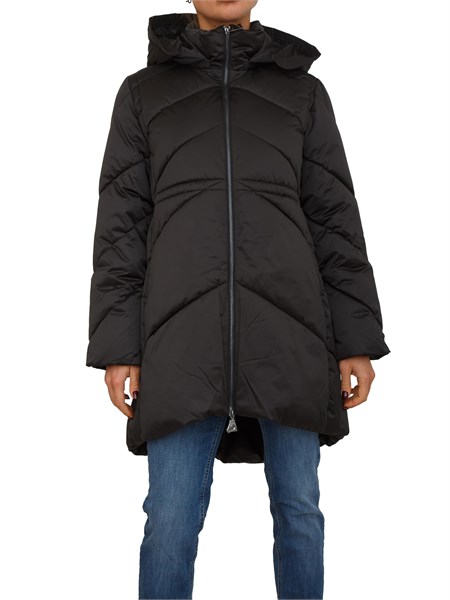 piumino lungo donna nenette in tessuto lucido nero ice