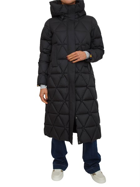 piumino lungo donna ruenne k way in tessuto idrorepellente nero k7136jw