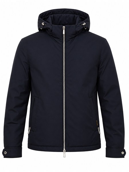 piumino moorer in anorak impermeabile blu albini