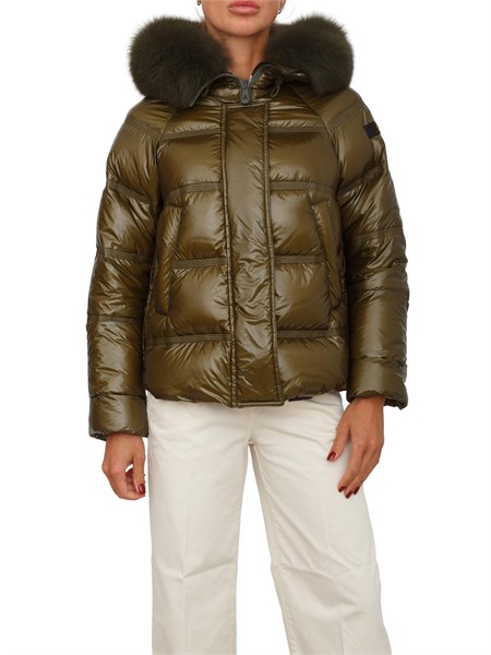 piumino peuterey in nylon lucido ripstop verde imbottito in piuma doca ped5123takanrpmidfur