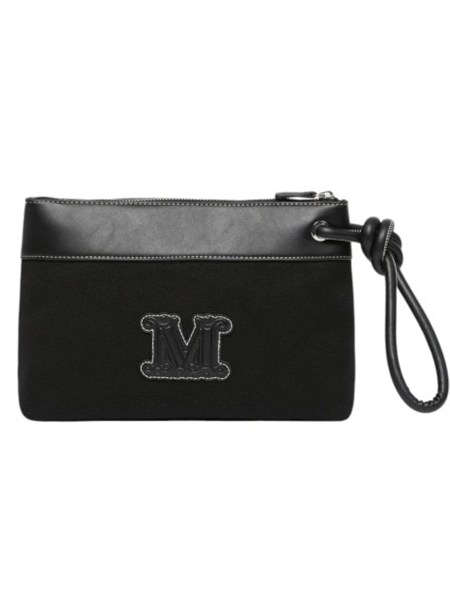 pochette bchfrisia max mara beachwear in canvas nera bchfrisia