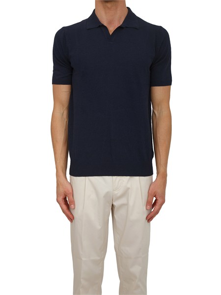 polo aiace galassi in maglia blu effetto spugna 1461522