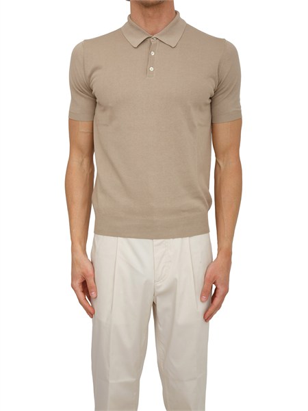 polo aiace galassi in maglia di cotone beige 1461062