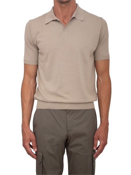 polo aiace galassi in maglia di cotone beige 1461562