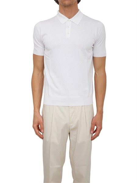 polo aiace galassi in maglia di cotone bianca 1461062