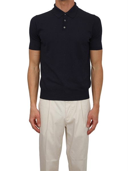 polo aiace galassi in maglia di cotone blu 1461062