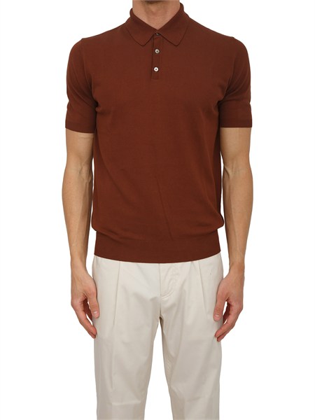 polo aiace galassi in maglia di cotone marrone 1461062