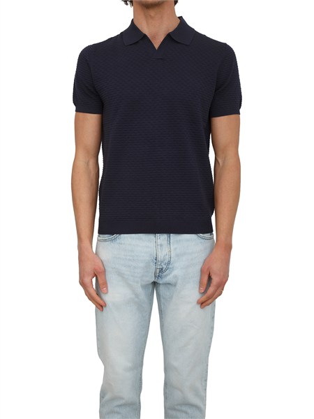 polo antony morato in maglia di cotone blu mmsw01601ya100071