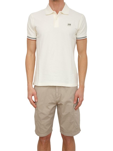 polo antony morato in piquet di cotone avorio mmks02647fa100270