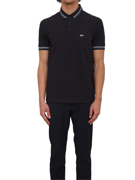 polo armani exchange in piquet di cotone blu xm002326af13026