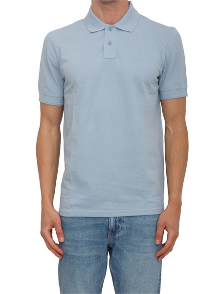 polo azzurra boss uomo in pique di cotone prime50507813