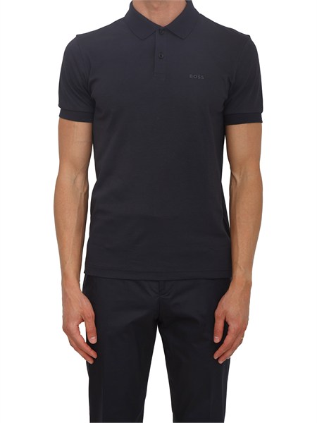 polo blu boss uomo in pregiato cotone pio250555153
