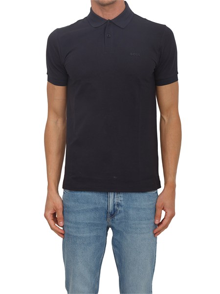 polo boss uomo in cotone elasticizzato blu con profili paul50506193