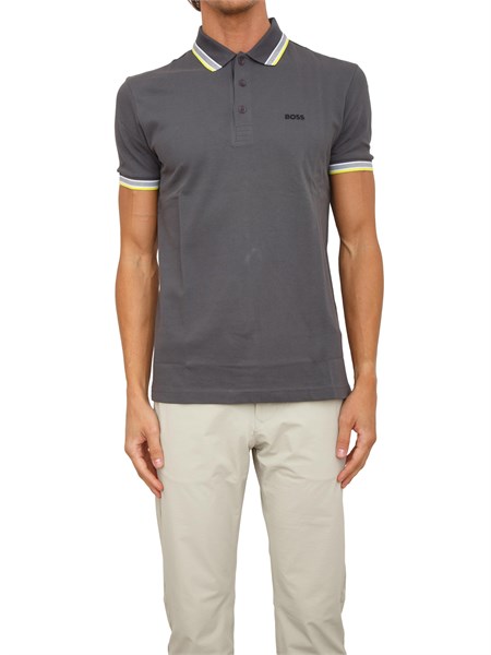 polo boss uomo in cotone grigio paddy50469055