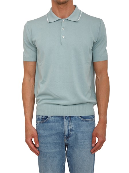 polo canali in cotone giza tinto capo acquamarina cc1164mk02460