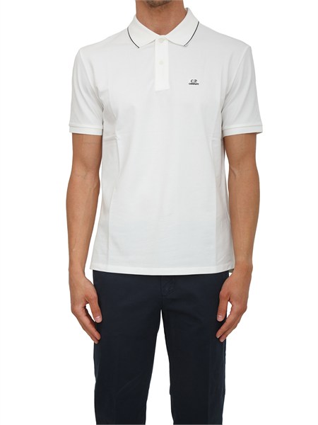 polo cp company in cotone bianco l722a005263w