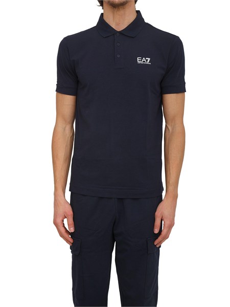 polo ea7 emporio armani in cotone blu 8npf14pjvqz