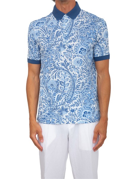 polo etro uomo in cotone fantasia paisley azzurra mrmd0004akf83