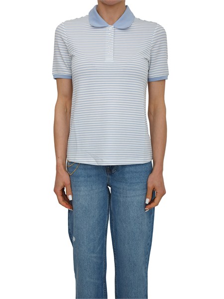 polo fracomina in misto viscosa a righe azzurre fp26st3021j490n8