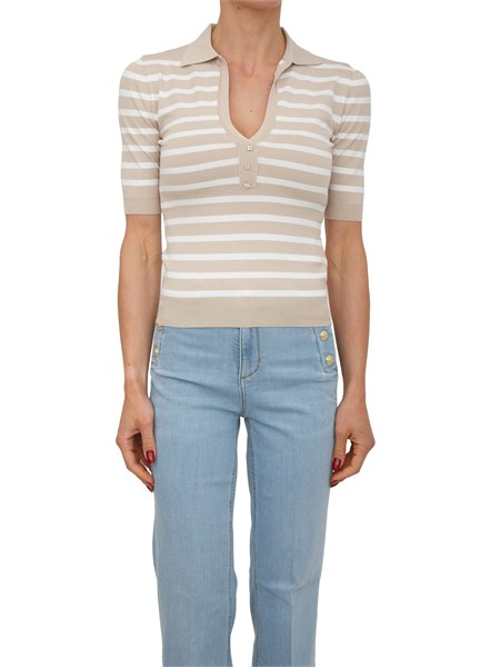 polo giostra iblues in viscosa beige a righe iblgiostra
