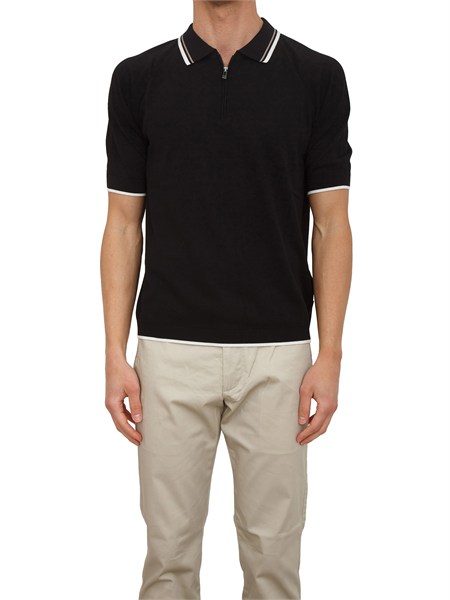 polo in maglia armani exchange nero profili a contrasto xm001977af20139