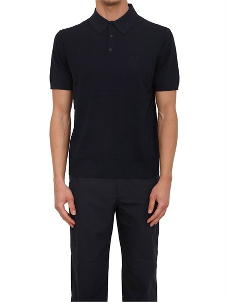 polo in maglia armani exchange uomo blu 8nzf5dzm3jz
