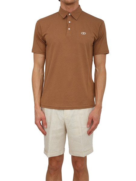 polo liu jo uomo in misto cotone marrone qa6091j4805
