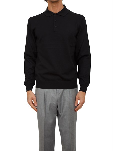 polo maglia boss uomo in lana vergine nera bono l50476357