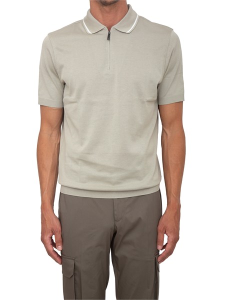 polo maglia corneliani in cotone beige con zip 27m4062725615