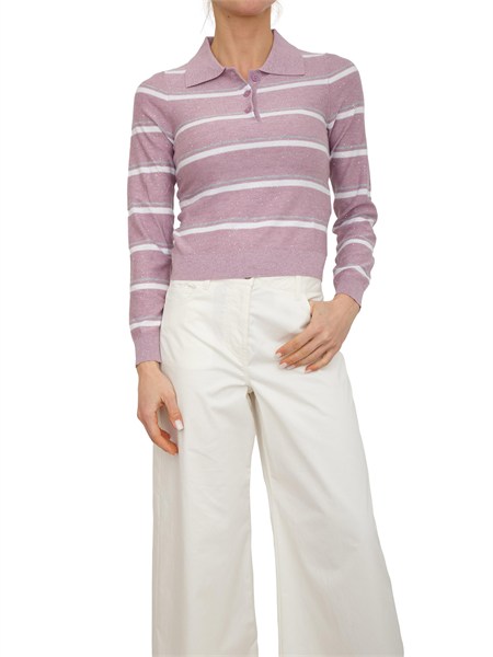 polo maglia emmabate di emme marella in lana leggera lurex lilla emmabate