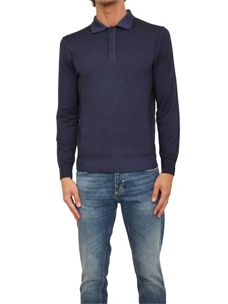 polo maglia manica lunga aiace galassi in pura lana blu 1852452
